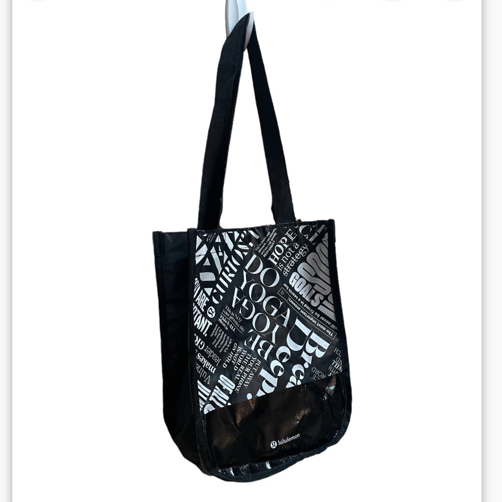 Lululemon Small Black and White Shopping Bag